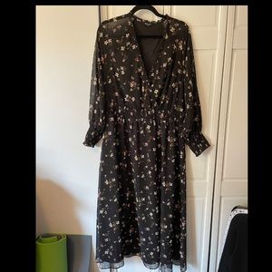 Madewell Black Floral Maxi Dress
